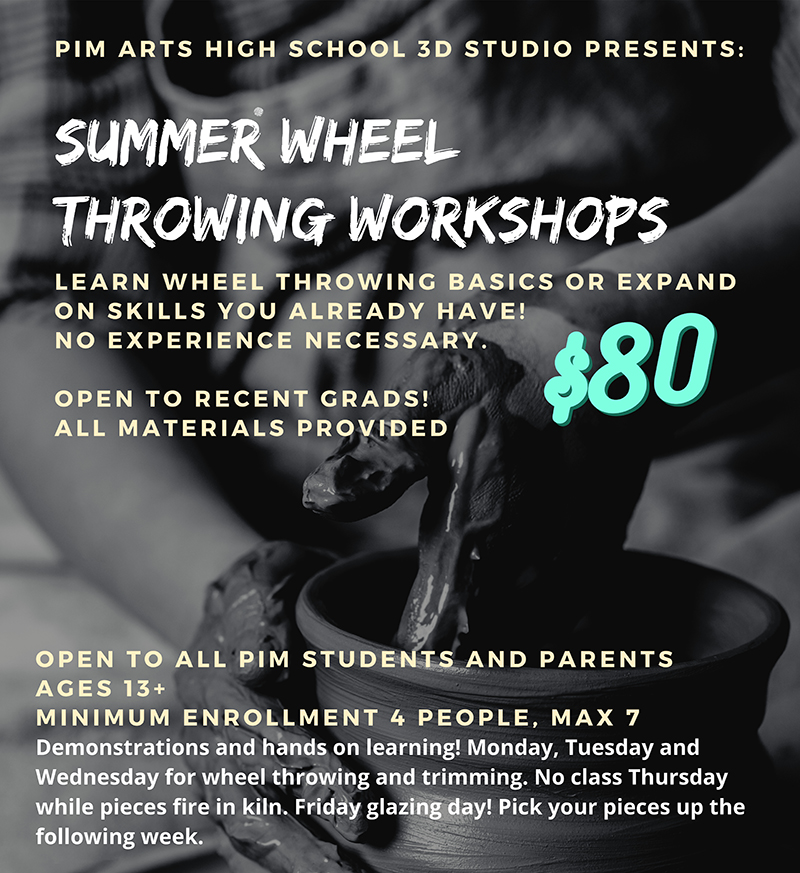 Summer Wheel Throwing Workshops